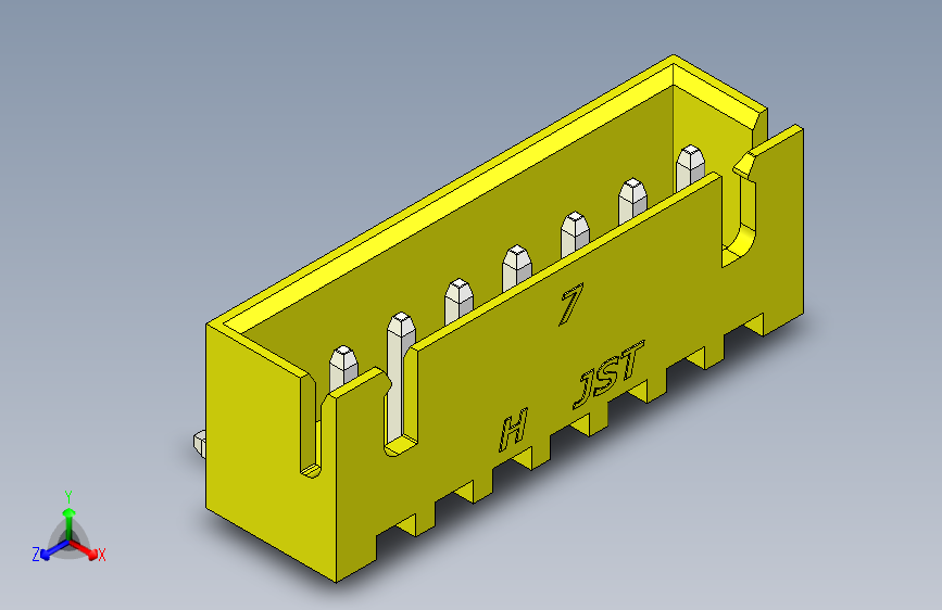 B2B JST XH 90 度连接器-YELLOW JST XH 7 PIN CONNECTOR - P 2.54mm - ANGLED