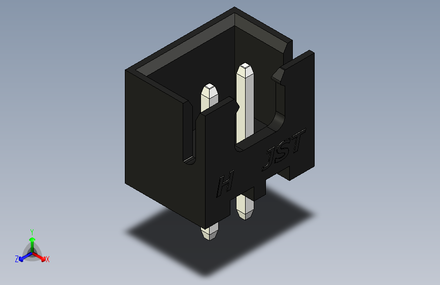 B2B JST XH 直针连接器-CONNECTOR BLACK JST XH 2 PIN - 2,54 mm