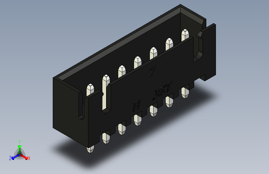 B2B JST XH 直针连接器-CONNECTOR BLACK JST XH 7 PIN - 2,54 mm