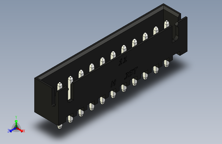 B2B JST XH 直针连接器-CONNECTOR BLACK JST XH 11 PIN - 2,54 mm
