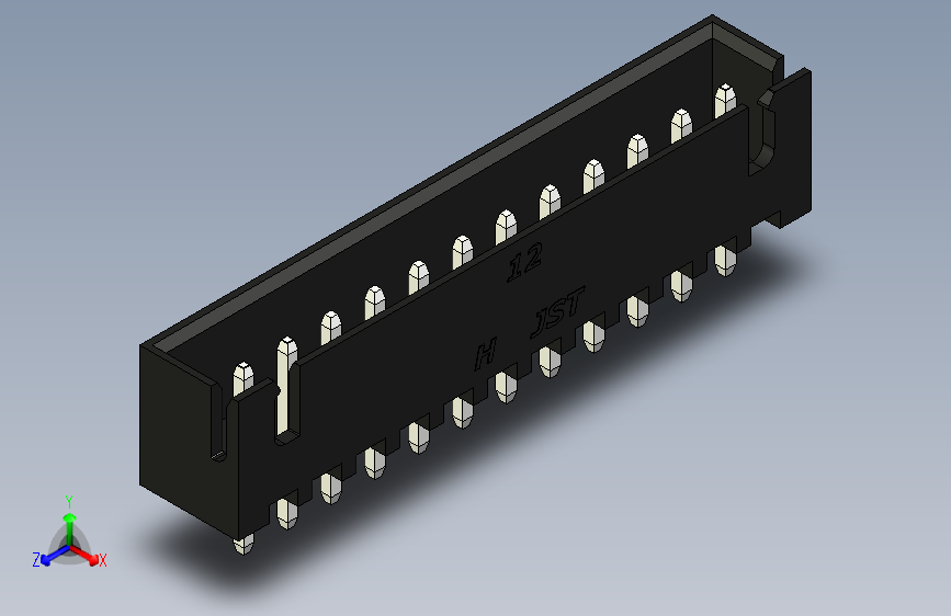 B2B JST XH 直针连接器-CONNECTOR BLACK JST XH 12 PIN - 2,54 mm