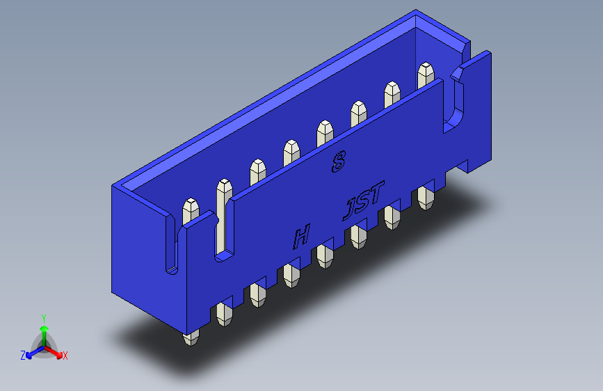 B2B JST XH 直针连接器-CONNECTOR BLUE JST XH 8 PIN - 2,54 mm