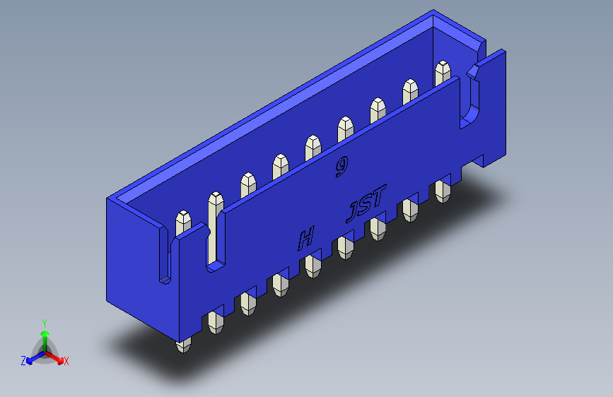 B2B JST XH 直针连接器-CONNECTOR BLUE JST XH 9 PIN - 2,54 mm