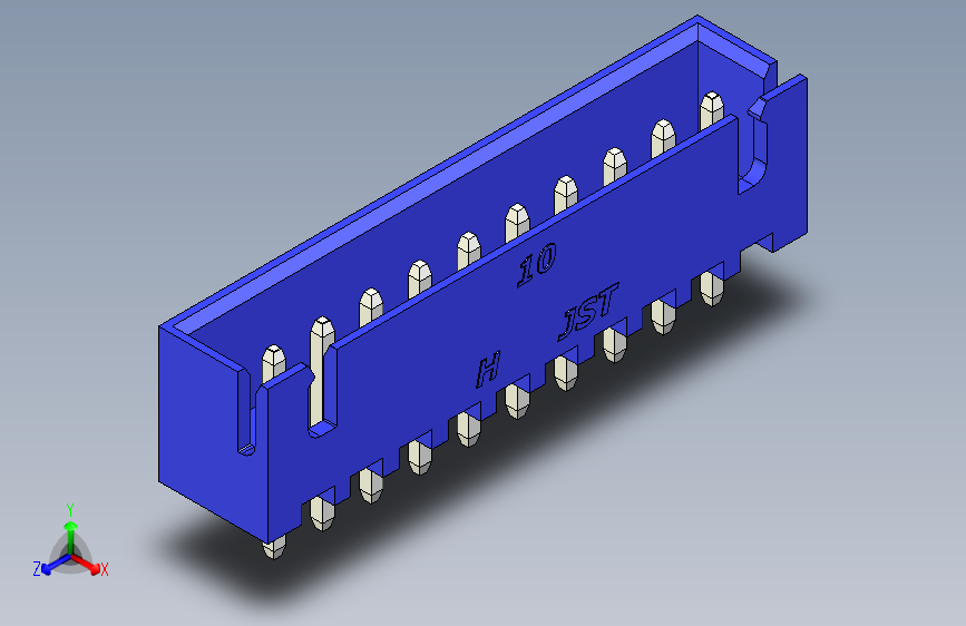 B2B JST XH 直针连接器-CONNECTOR BLUE JST XH 10 PIN - 2,54 mm