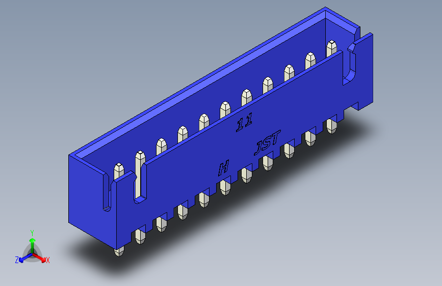 B2B JST XH 直针连接器-CONNECTOR BLUE JST XH 11 PIN - 2,54 mm