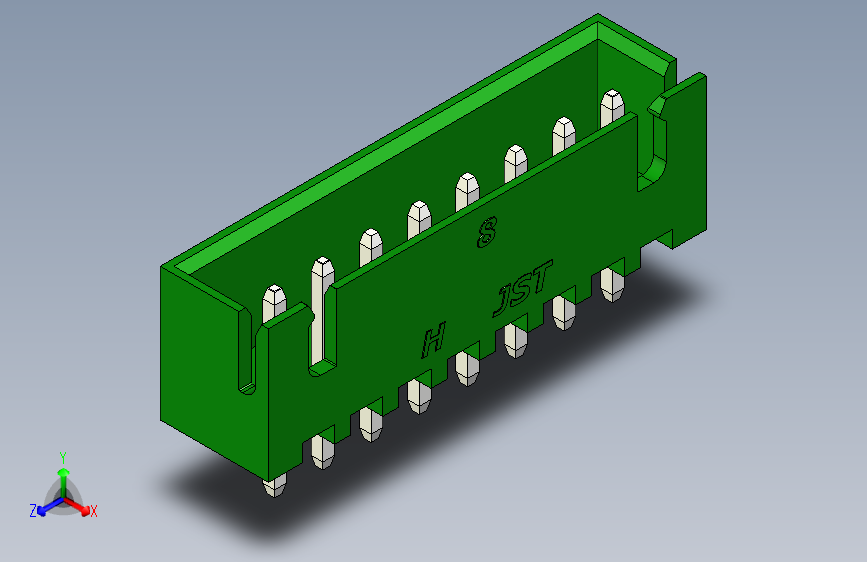 B2B JST XH 直针连接器-CONNECTOR GREEN JST XH 8 PIN - 2,54 mm