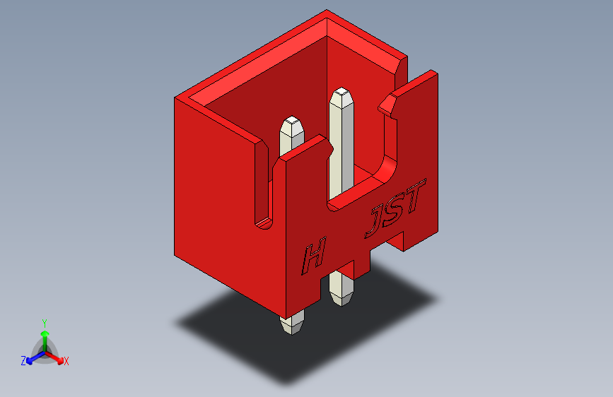 B2B JST XH 直针连接器-CONNECTOR RED JST XH 2 PIN - 2,54 mm