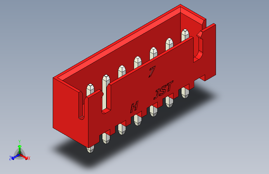 B2B JST XH 直针连接器-CONNECTOR RED JST XH 7 PIN - 2,54 mm