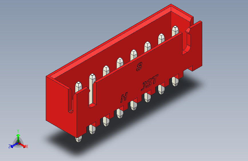 B2B JST XH 直针连接器-CONNECTOR RED JST XH 8 PIN - 2,54 mm