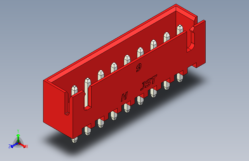 B2B JST XH 直针连接器-CONNECTOR RED JST XH 9 PIN - 2,54 mm