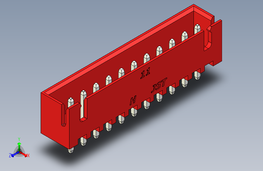 B2B JST XH 直针连接器-CONNECTOR RED JST XH 11 PIN - 2,54 mm