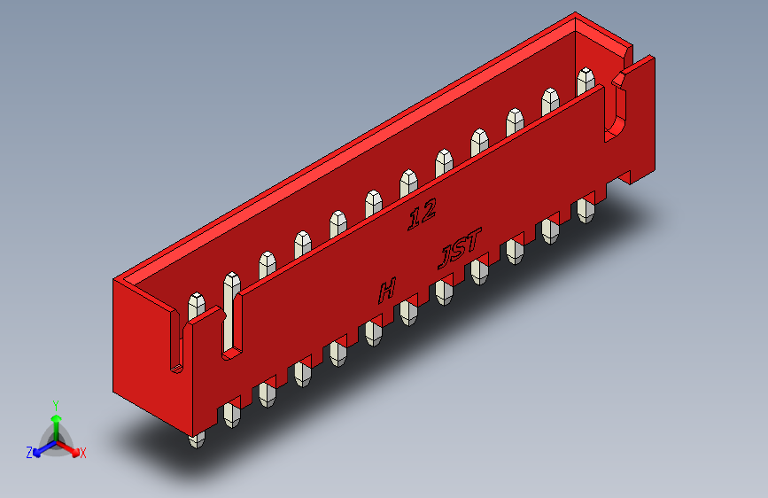 B2B JST XH 直针连接器-CONNECTOR RED JST XH 12 PIN - 2,54 mm