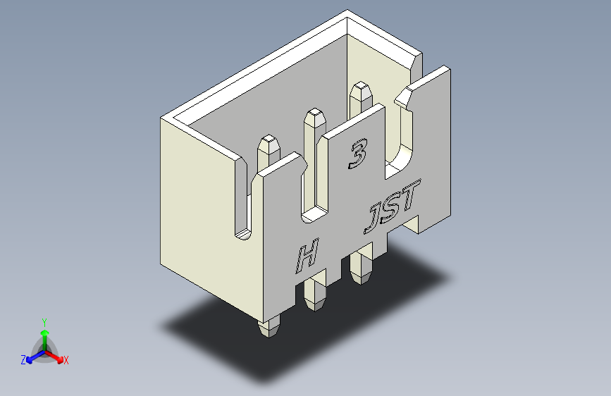 B2B JST XH 直针连接器-CONNECTOR WHITE JST XH 3 PIN - 2,54 mm