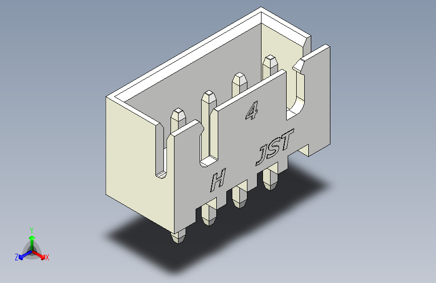 B2B JST XH 直针连接器-CONNECTOR WHITE JST XH 4 PIN - 2,54 mm