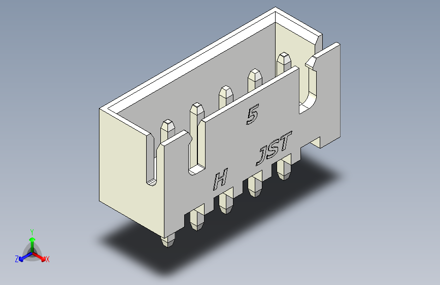 B2B JST XH 直针连接器-CONNECTOR WHITE JST XH 5 PIN - 2,54 mm