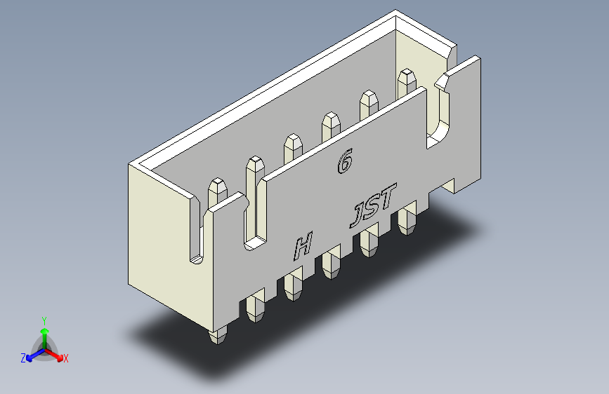 B2B JST XH 直针连接器-CONNECTOR WHITE JST XH 6 PIN - 2,54 mm