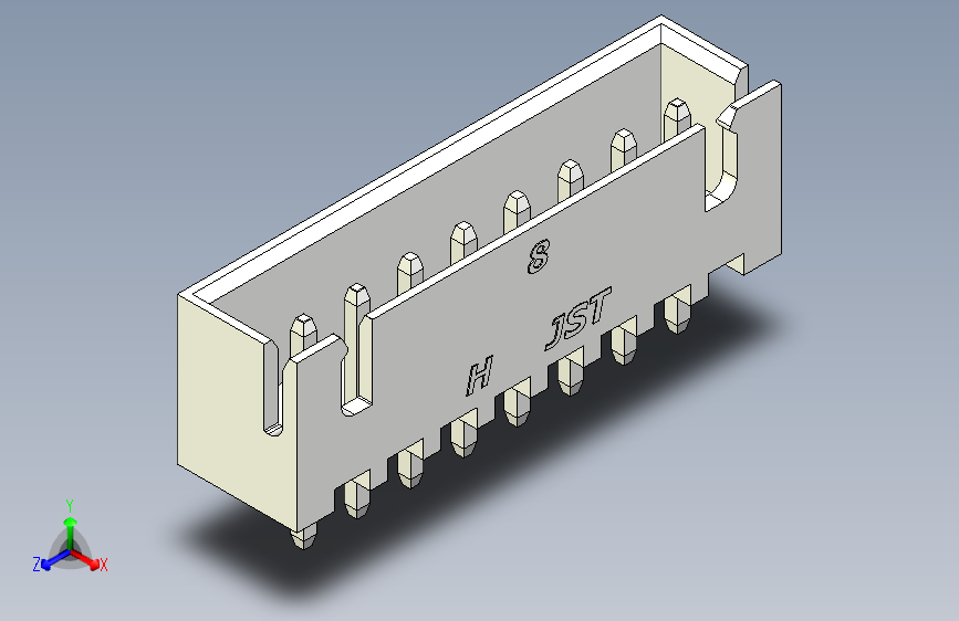 B2B JST XH 直针连接器-CONNECTOR WHITE JST XH 8 PIN - 2,54 mm