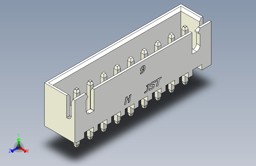 B2B JST XH 直针连接器-CONNECTOR WHITE JST XH 9 PIN - 2,54 mm