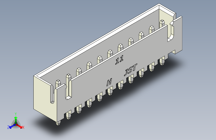 B2B JST XH 直针连接器-CONNECTOR WHITE JST XH 11 PIN - 2,54 mm
