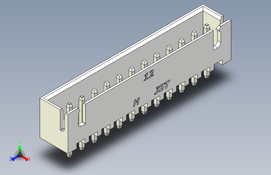 B2B JST XH 直针连接器-CONNECTOR WHITE JST XH 12 PIN - 2,54 mm
