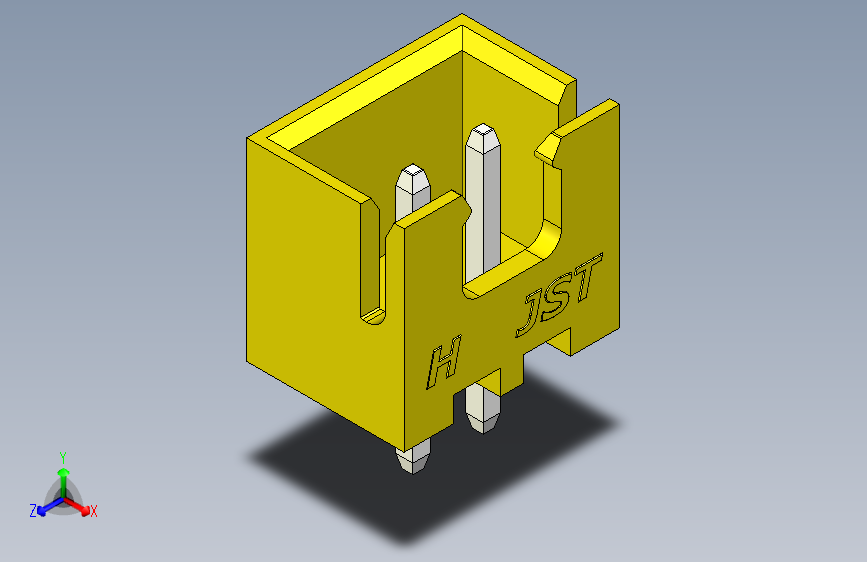 B2B JST XH 直针连接器-CONNECTOR YELLOW JST XH 2 PIN - 2,54 mm