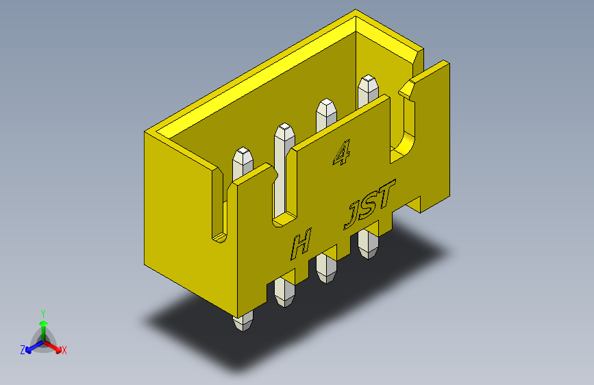 B2B JST XH 直针连接器-CONNECTOR YELLOW JST XH 4 PIN - 2,54 mm