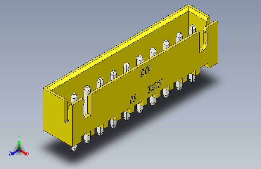 B2B JST XH 直针连接器-CONNECTOR YELLOW JST XH 10 PIN - 2,54 mm