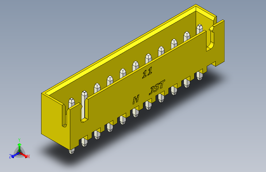 B2B JST XH 直针连接器-CONNECTOR YELLOW JST XH 11 PIN - 2,54 mm