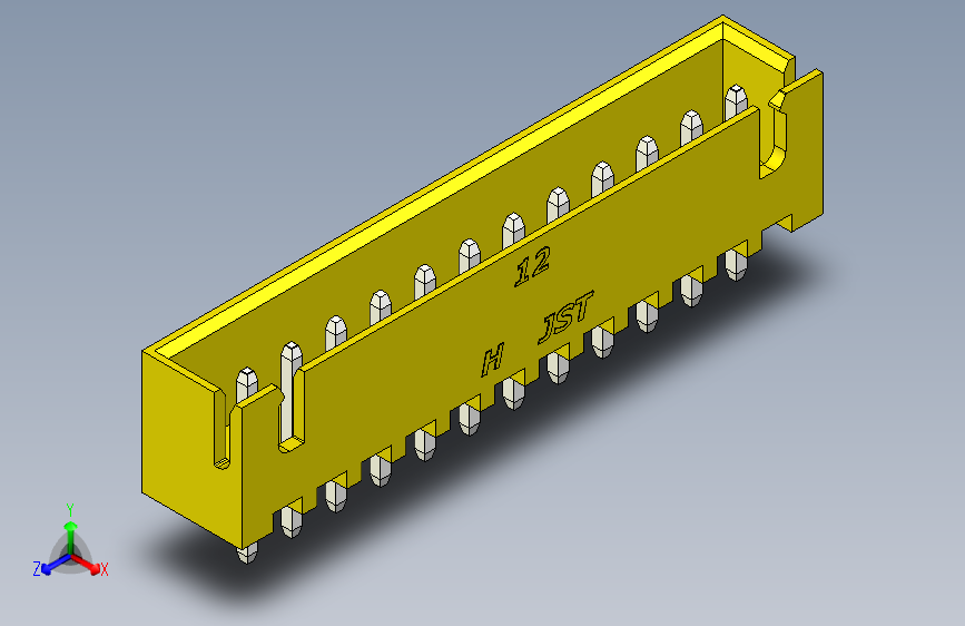 B2B JST XH 直针连接器-CONNECTOR YELLOW JST XH 12 PIN - 2,54 mm