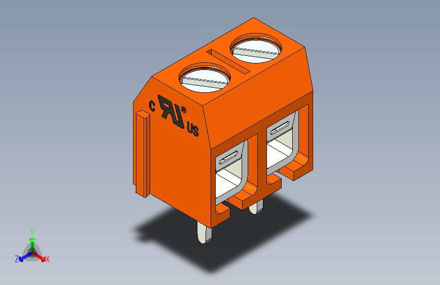 接线端子-2 PIN DG306-5 ORANGE - PITCH 5 mm