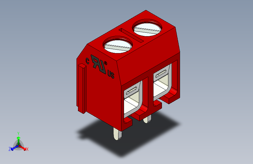 接线端子-2 PIN DG306-5 RED - PITCH 5 mm
