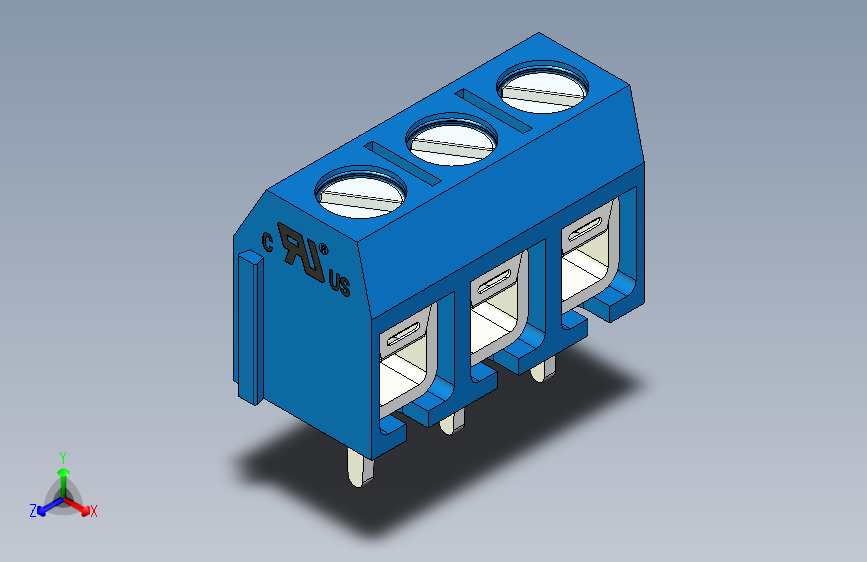 接线端子-3 PIN DG306-5 BLUE - PITCH 5 mm