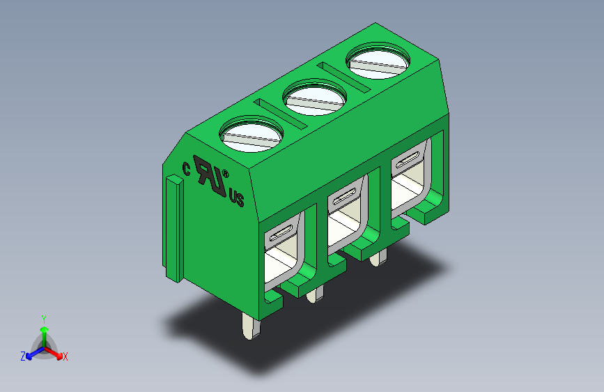 接线端子-3 PIN DG306-5 GREEN - PITCH 5 mm