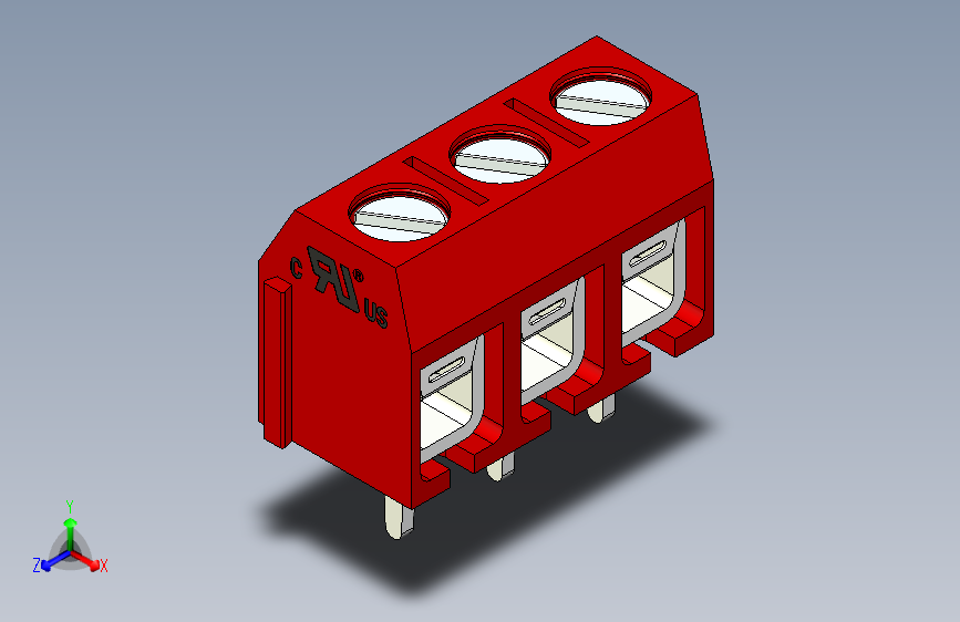 接线端子-3 PIN DG306-5 RED - PITCH 5 mm