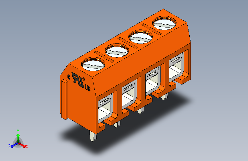 接线端子-4 PIN DG306-5 ORANGE - PITCH 5 mm