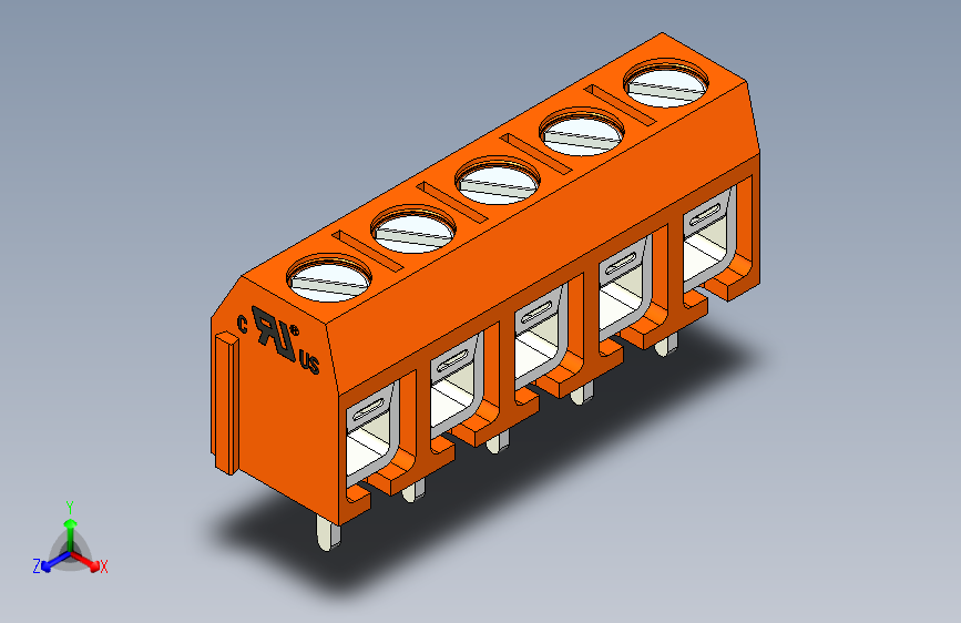 接线端子-5 PIN DG306-5 ORANGE - PITCH 5 mm
