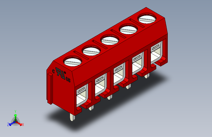 接线端子-5 PIN DG306-5 RED - PITCH 5 mm