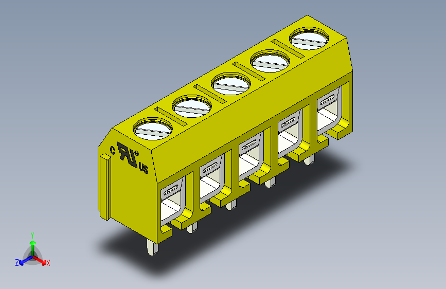 接线端子-5 PIN DG306-5 YELLOW - PITCH 5 mm