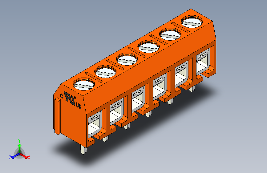 接线端子-6 PIN DG306-5 ORANGE - PITCH 5 mm