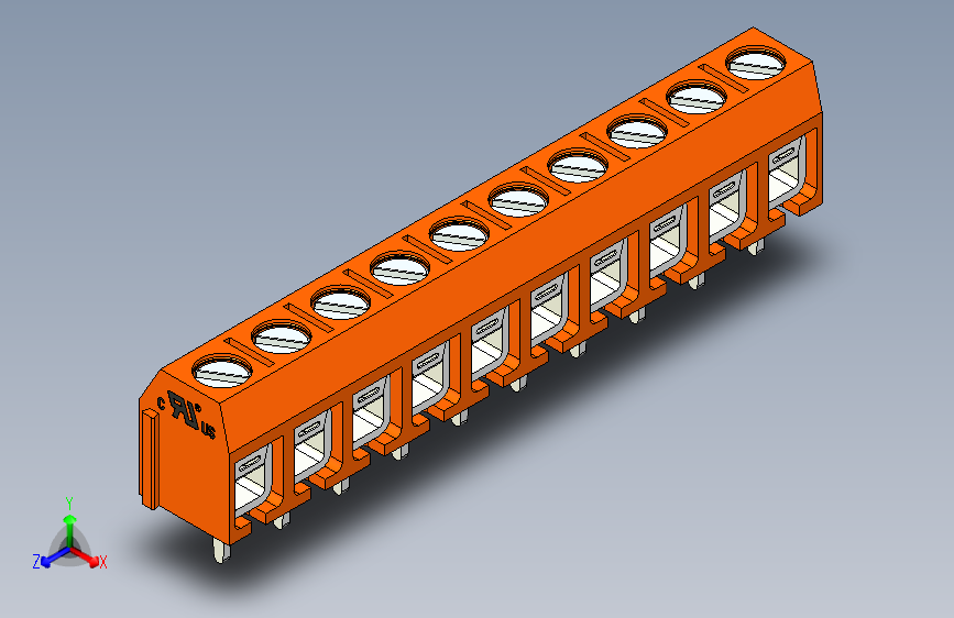 接线端子-10 PIN DG306-5 ORANGE - PITCH 5 mm