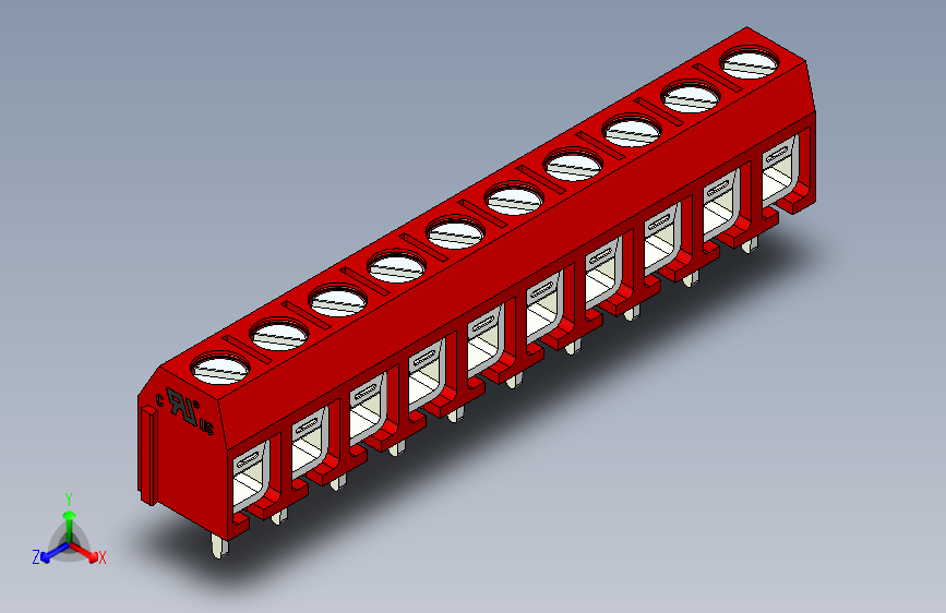 接线端子-10 PIN DG306-5 RED - PITCH 5 mm