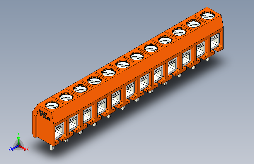 接线端子-12 PIN DG306-5 ORANGE - PITCH 5 mm
