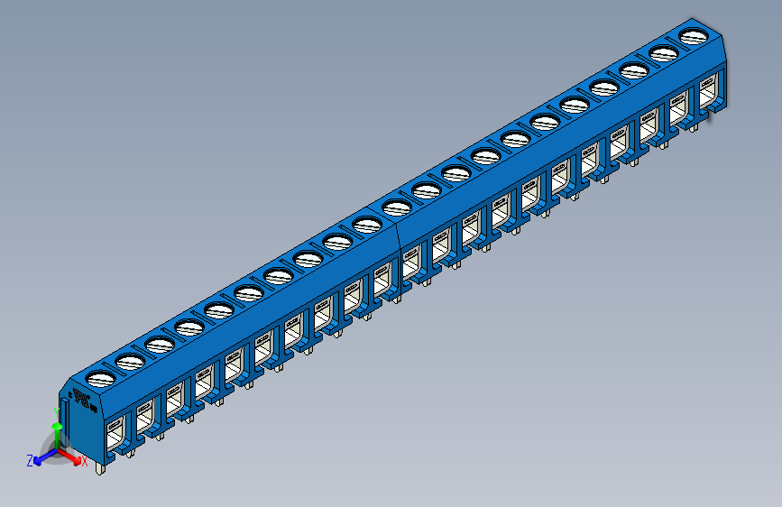 接线端子-BLUE -21 PIN (10+11)_STEP_模型图纸下载 – 懒石网