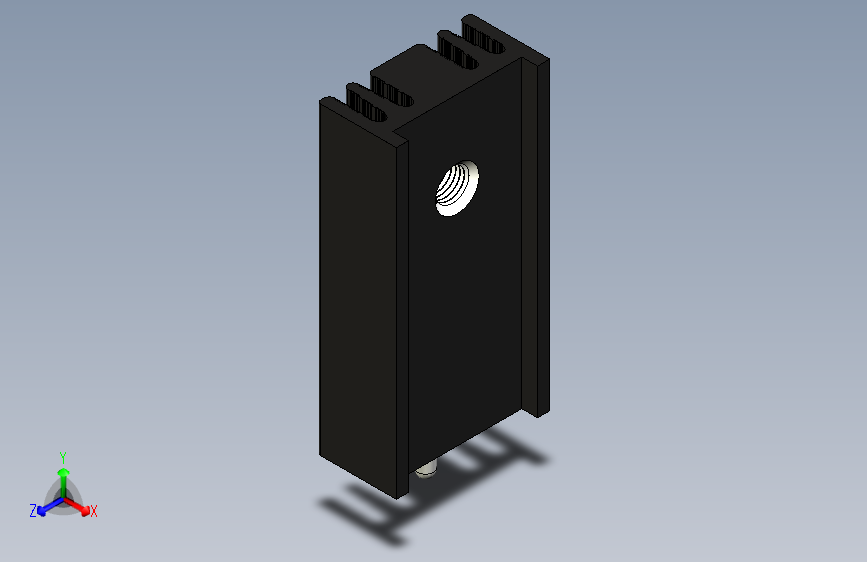 散热片-Black Heatsink - Dimensions 25 x 12.6 x 6.5 mm. Hole at 18.3mm. Pin fixing