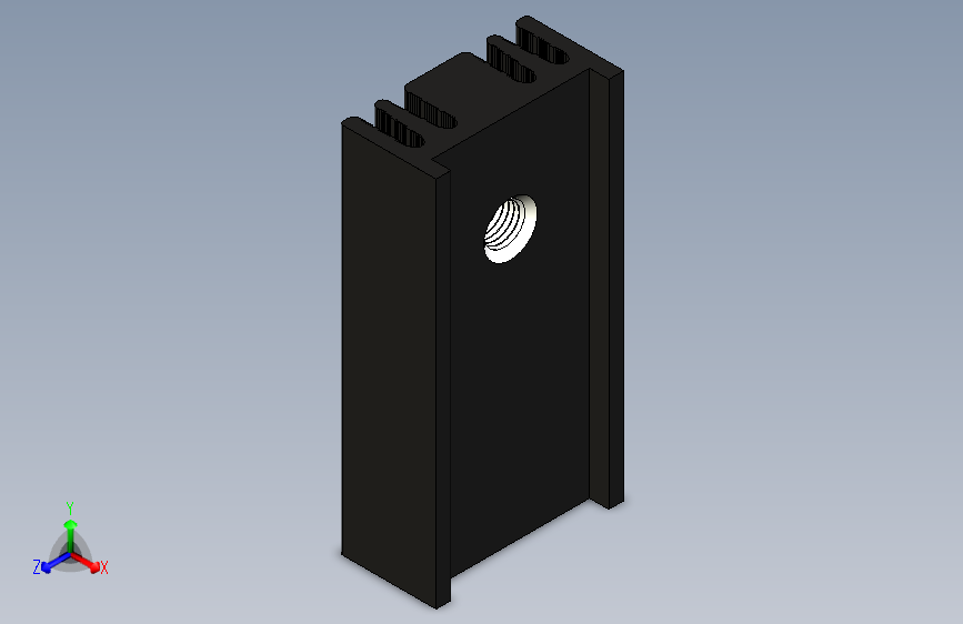 散热片-Black Heatsink - Dimensions 25 x 12.6 x 6.5 mm. Hole at 18.3mm.stp