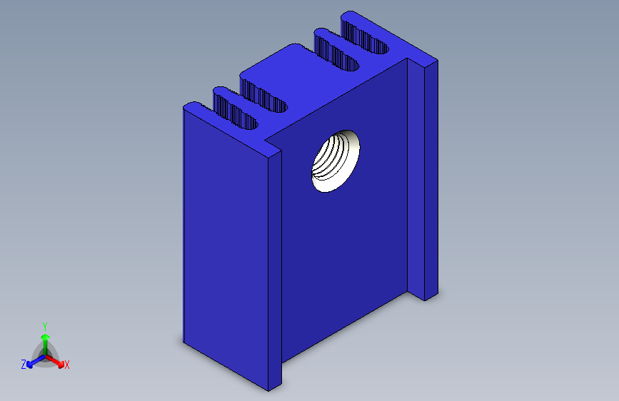 散热片-Blue Heatsink - Dimensions 15 x 12.6 x 6.5 mm. 11mm.stp
