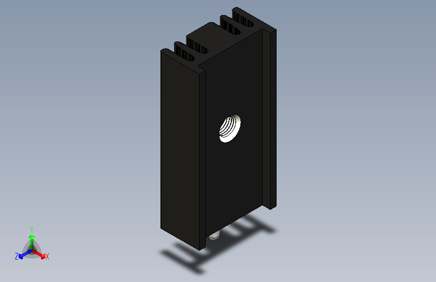 散热器-Black Heatsink - Dimensions 25 x 12.6 x 6.5 mm. Hole at 13.5mm.Pin fixing