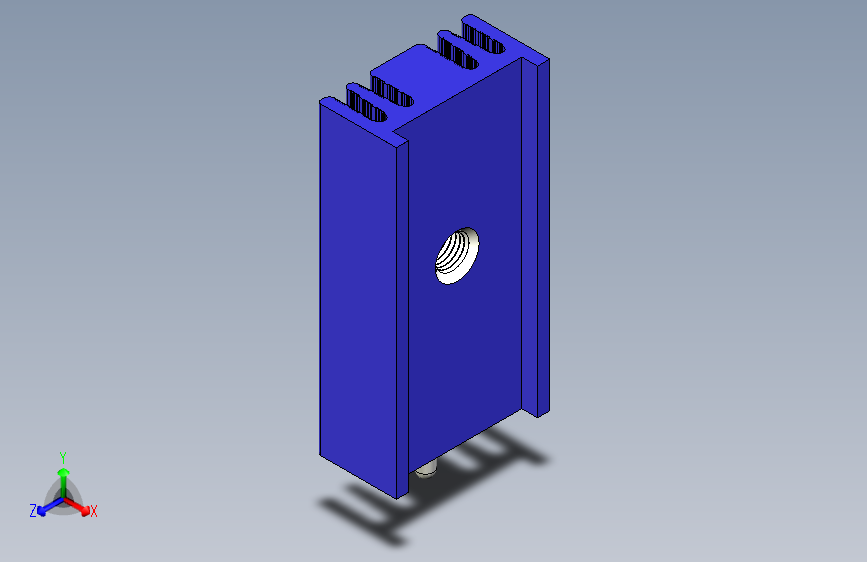 散热器-Blue Heatsink - Dimensions 25 x 12.6 x 6.5 mm. Hole at 13.5mm.Pin fixing