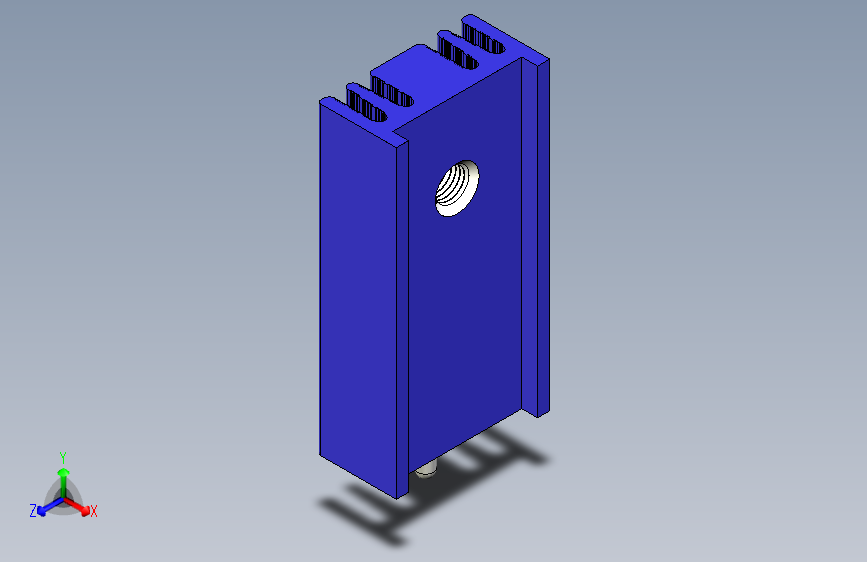 散热器-Blue Heatsink - Dimensions 25 x 12.6 x 6.5 mm. Hole at 18.3mm. Pin fixing