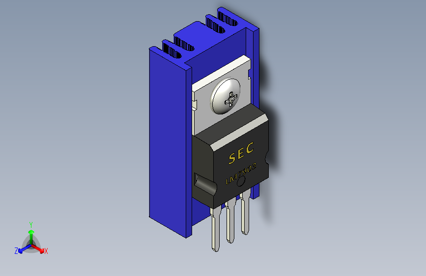 散热器-LM7903 Blue Heatsink 25 x 12.6 x 6.5 mm. Hole at 18.3mm